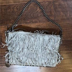 Shaggy Deer Falabella Inspired Fringe Shoulder Bag Light Blue